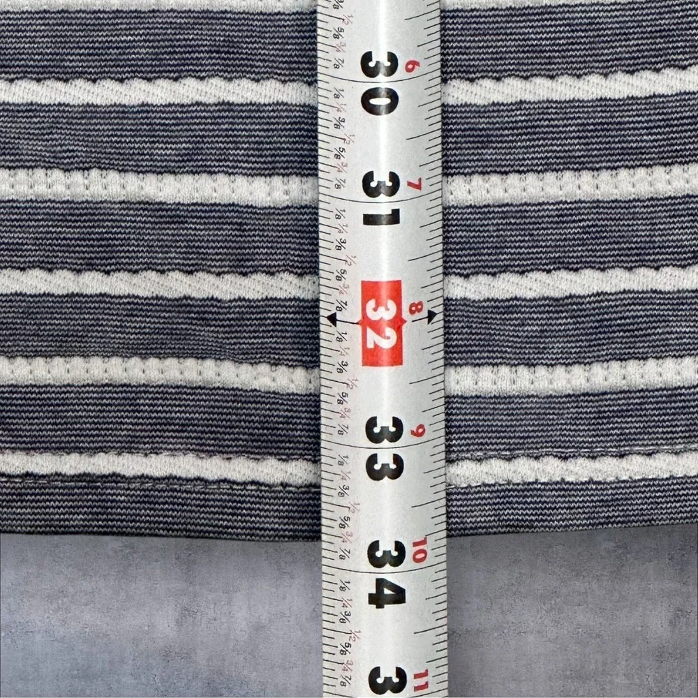 Sail To Sable Textured Knit Striped Long Sleeve Dress Size Large‎ Preppy Neutral